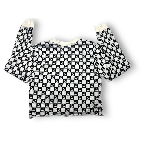 Vans Cropped Long Sleeve Checkerboard Design Size Small - Picture 10 of 10